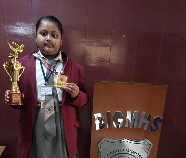 Zuhina Roy, proud student highlighted by Barasat IG Memorial High School